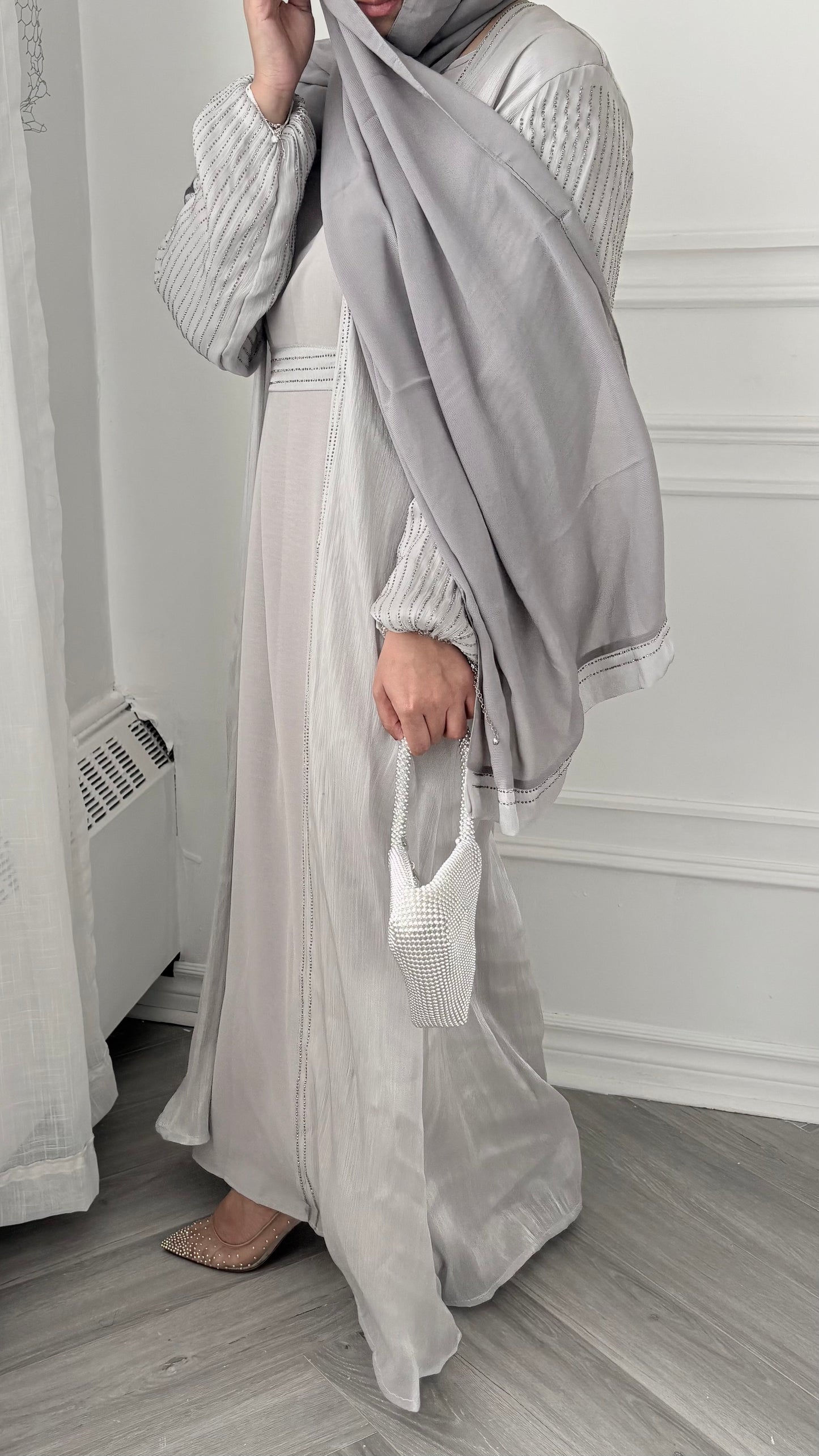 Reem Abaya Ice Grey